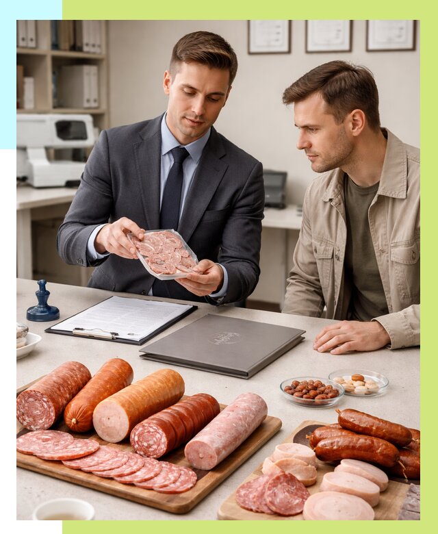 Сертификация колбасных изделий в Шадринске от 7756 р. | Алешин-Шдр