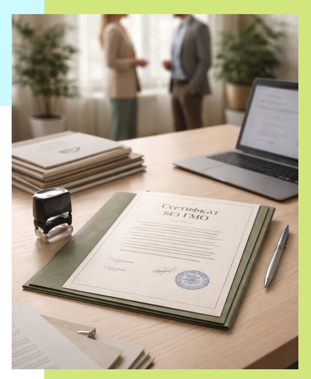 Сертификат без ГМО в Шадринске от 7756 р. оформить срочно Алешин-Шдр