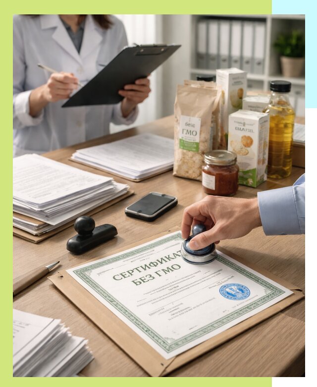 Получение сертификата Без ГМО для продукции в Шадринске